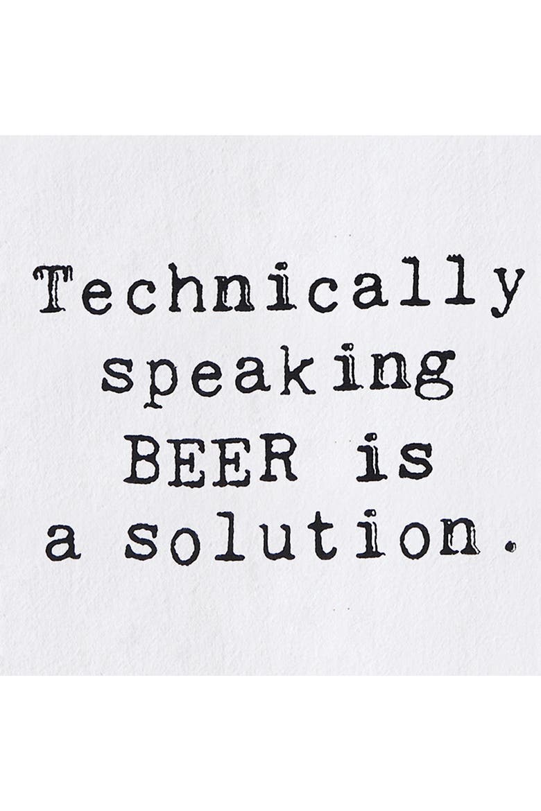 "Technically Speaking" 100% Cotton Flour Sack Printed Funny Cute Humor Dishtowel, Alternate, color, White