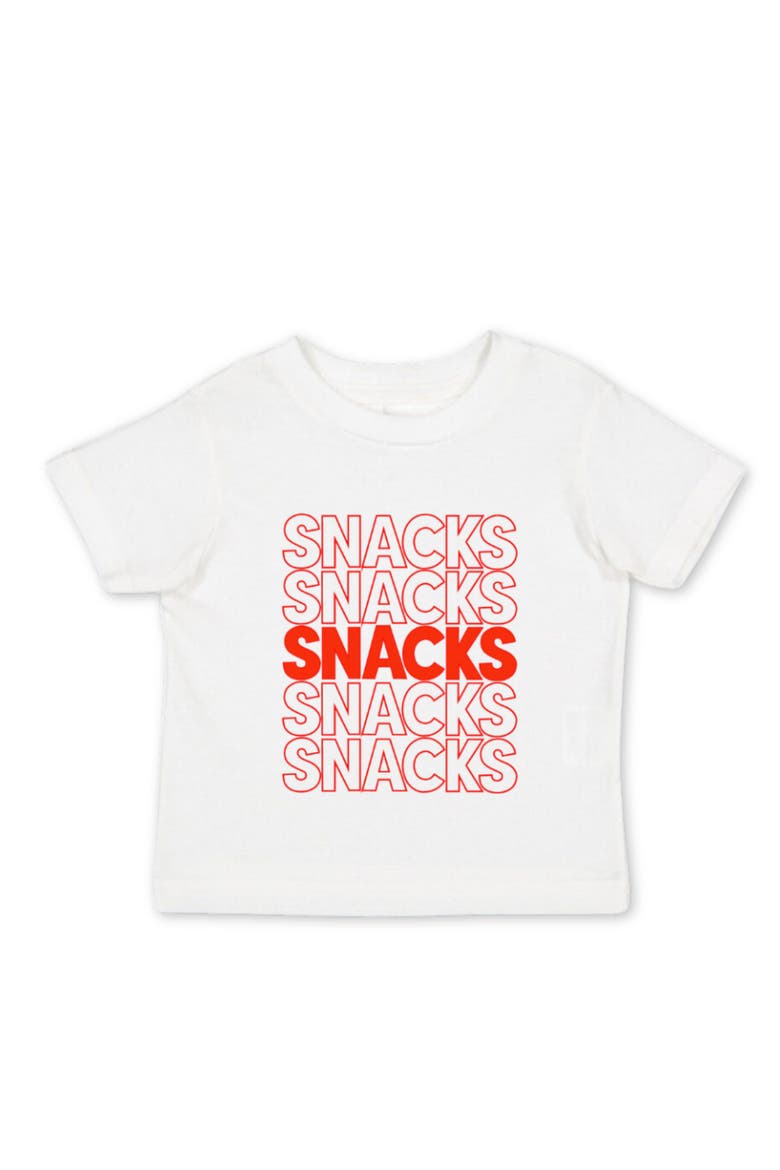 Kids' Snacks Graphic T-Shirt, Main, color, WHITE AND RED
