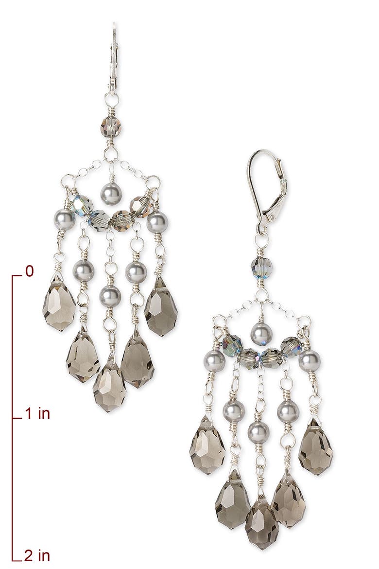 Moonlight Chandelier Earrings, Main, color, GREY PEARL