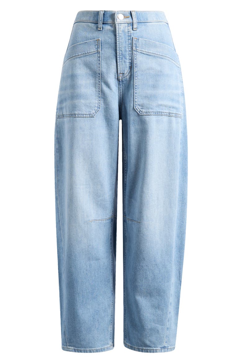 Lightweight High Waist Barrel Leg Jeans, Alternate, color, SEASIDE BLUE