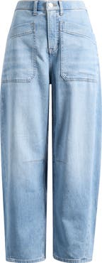 SPANX® Lightweight High Waist Barrel Leg Jeans
