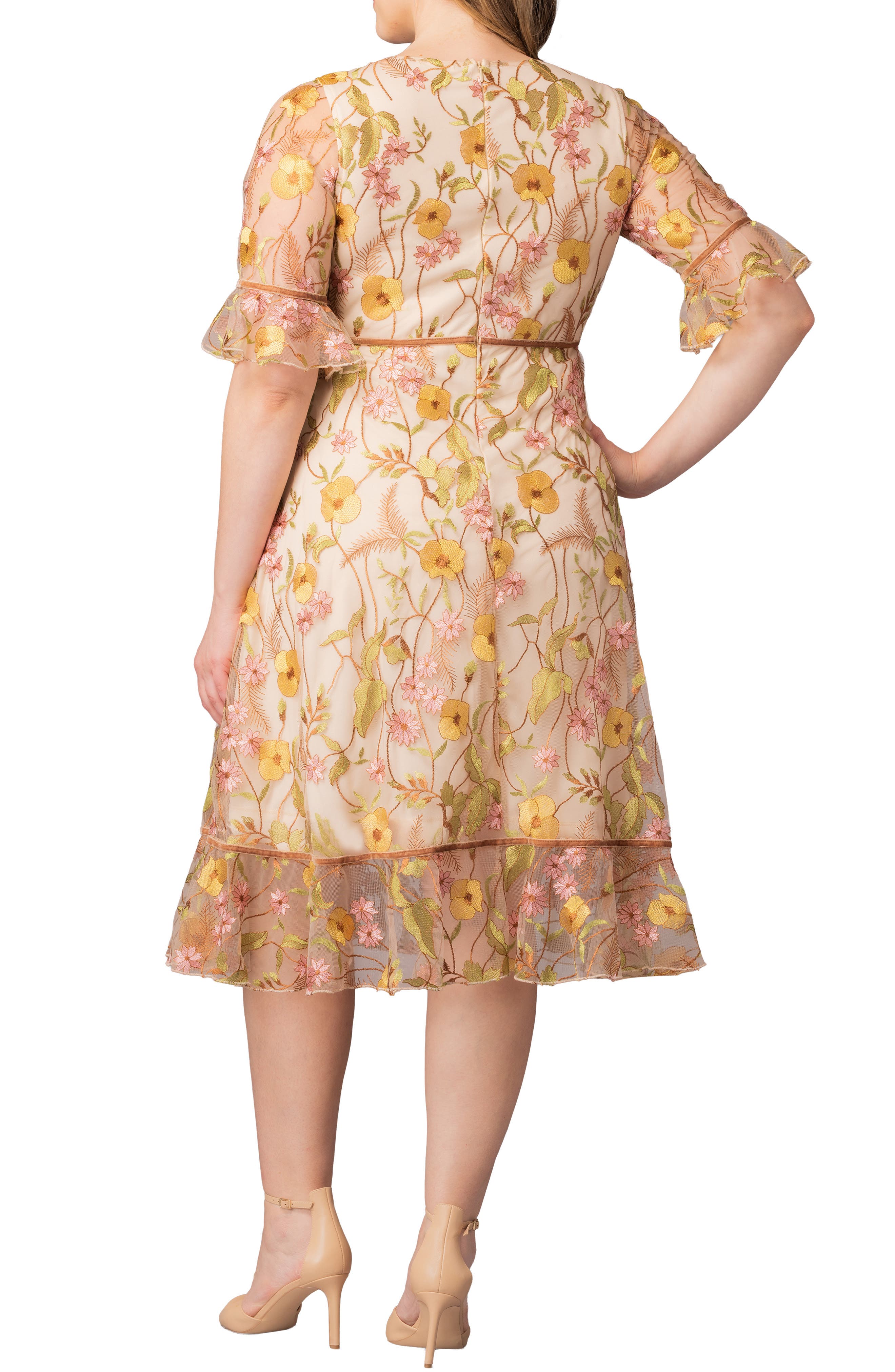 kiyonna wildflower embroidered dress Kiyonna Women's Plus Size Wildflower Embroidered Dress, 3X