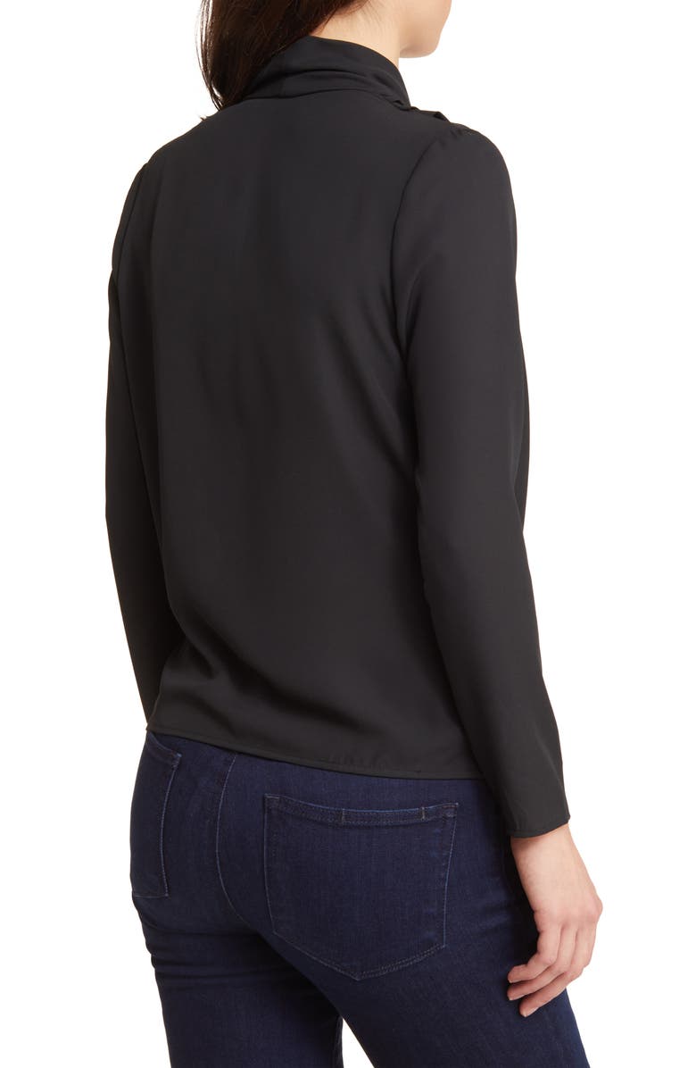 NIKKI LUND Rose Long Sleeve Blouse, Alternate, color, Black