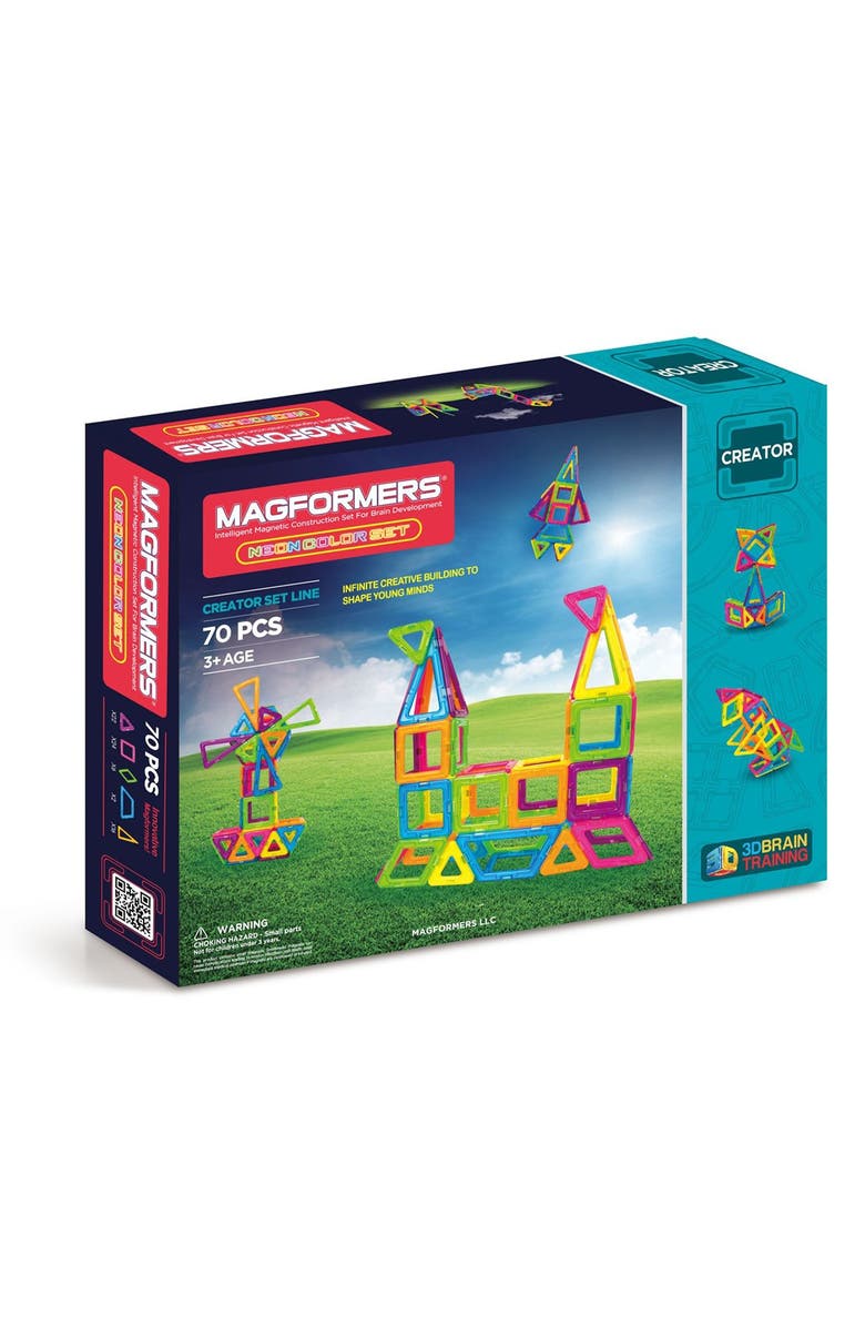 Magformers 'Creator' Neon Magnetic 3D Construction Set, Main, color, 