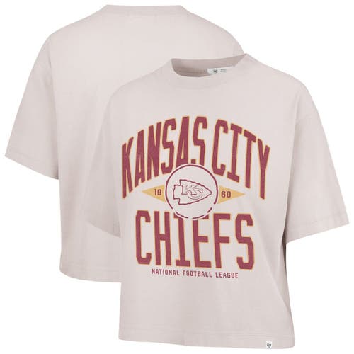 47 Brand '47 Natural Kansas City Chiefs Cropped Windthrow Ravine T-shirt In Neutral