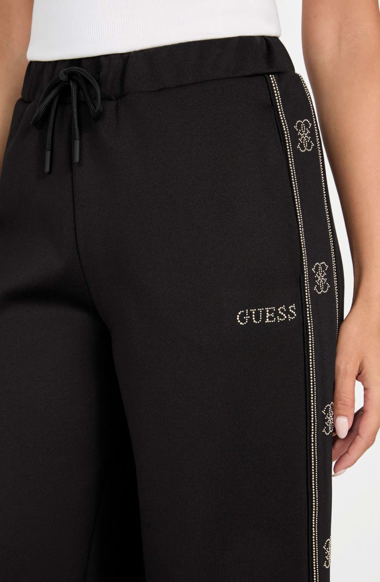 GUESS Octavia Wide Leg Sweatpants, Alternate, color, Black-Black