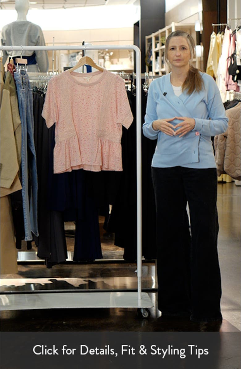 Lace Trim Peplum T-Shirt, sales video thumbnail