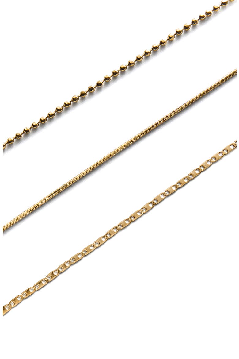 Anita Set of 3 Water Resistant Necklaces, Alternate, color, GOLD