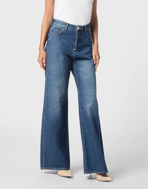 Denim Skater Fit Trousers Women