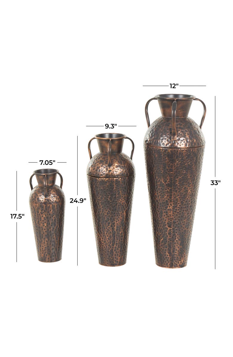 SONOMA SAGE HOME Set of 3 Assorted Metal Vases, Alternate, color, Copper