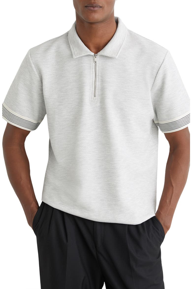 Bruno Quarter Zip Polo, Alternate, color, GREY MELANGE