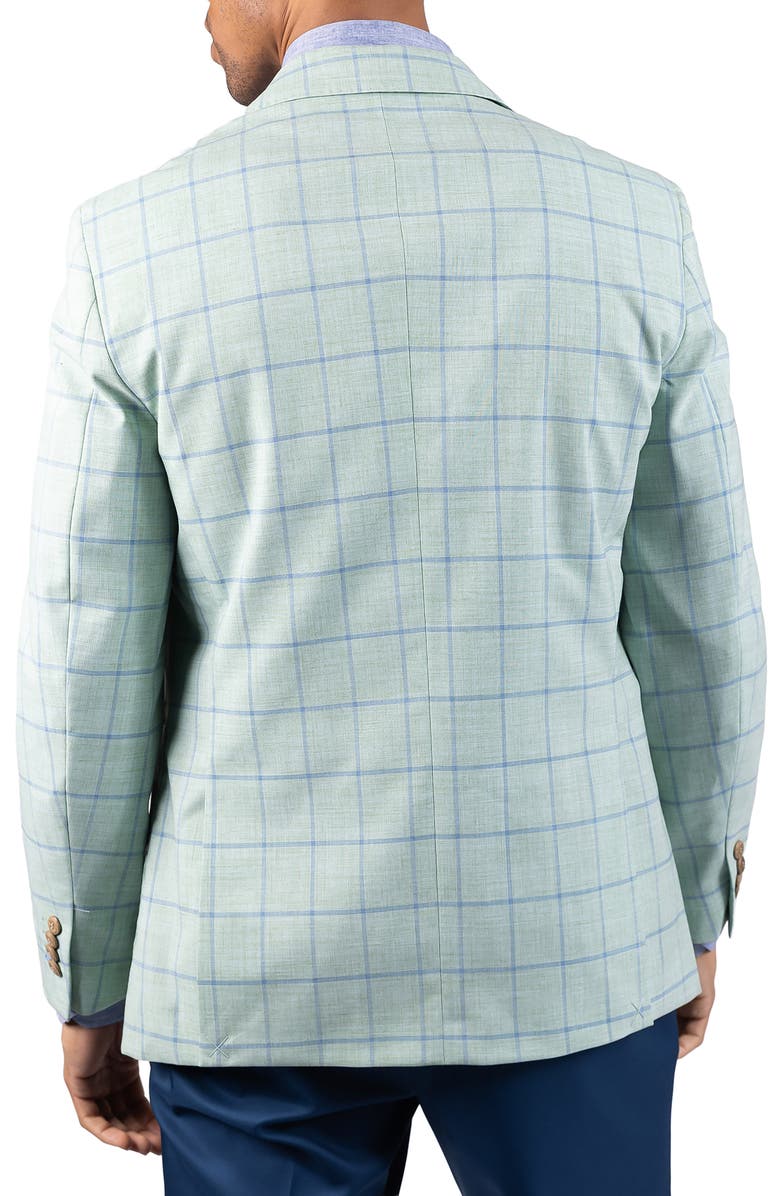 TailorByrd Mélange Yarn Dyed Windowpane Sport Coat, Alternate, color, Sage