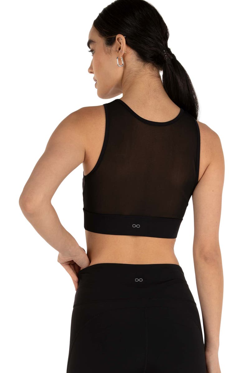 Rebody Active Venti Mesh Longline Silkiflex Longline Bra, Alternate, color, Midnight Black