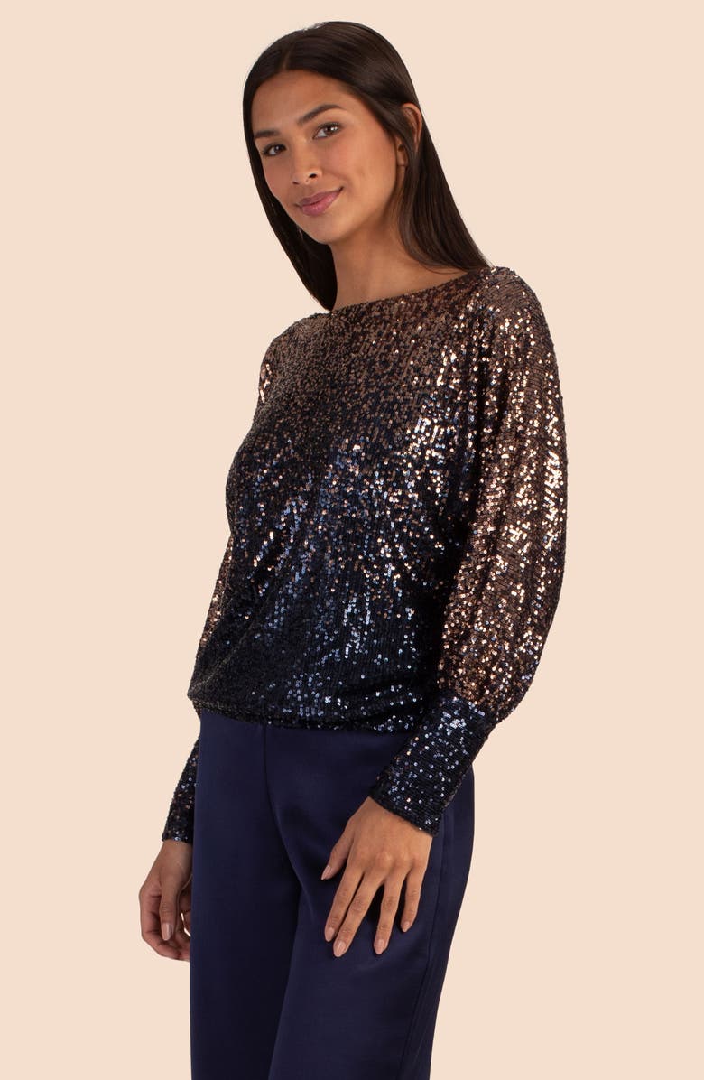 Trina Turk Sequin Top, Alternate, color, Moonstone/ Midnight
