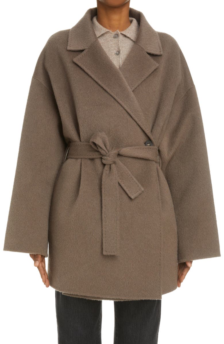 Acne Studios Oaklee Belted Wool Coat, Alternate, color,