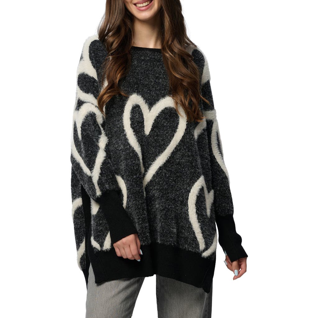 Saachi Wispy Heart Tunic Sweater In Multi