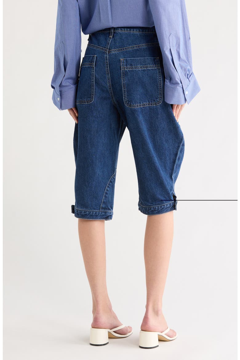 Denim Barrel Shorts, Alternate, color, DARK STONE