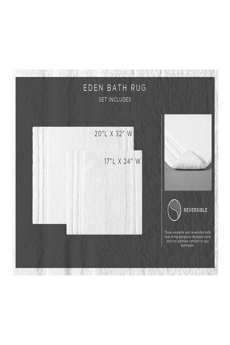 Eden 2-Pack Reversible Cotton Bath Rug, Alternate, color, WHITE
