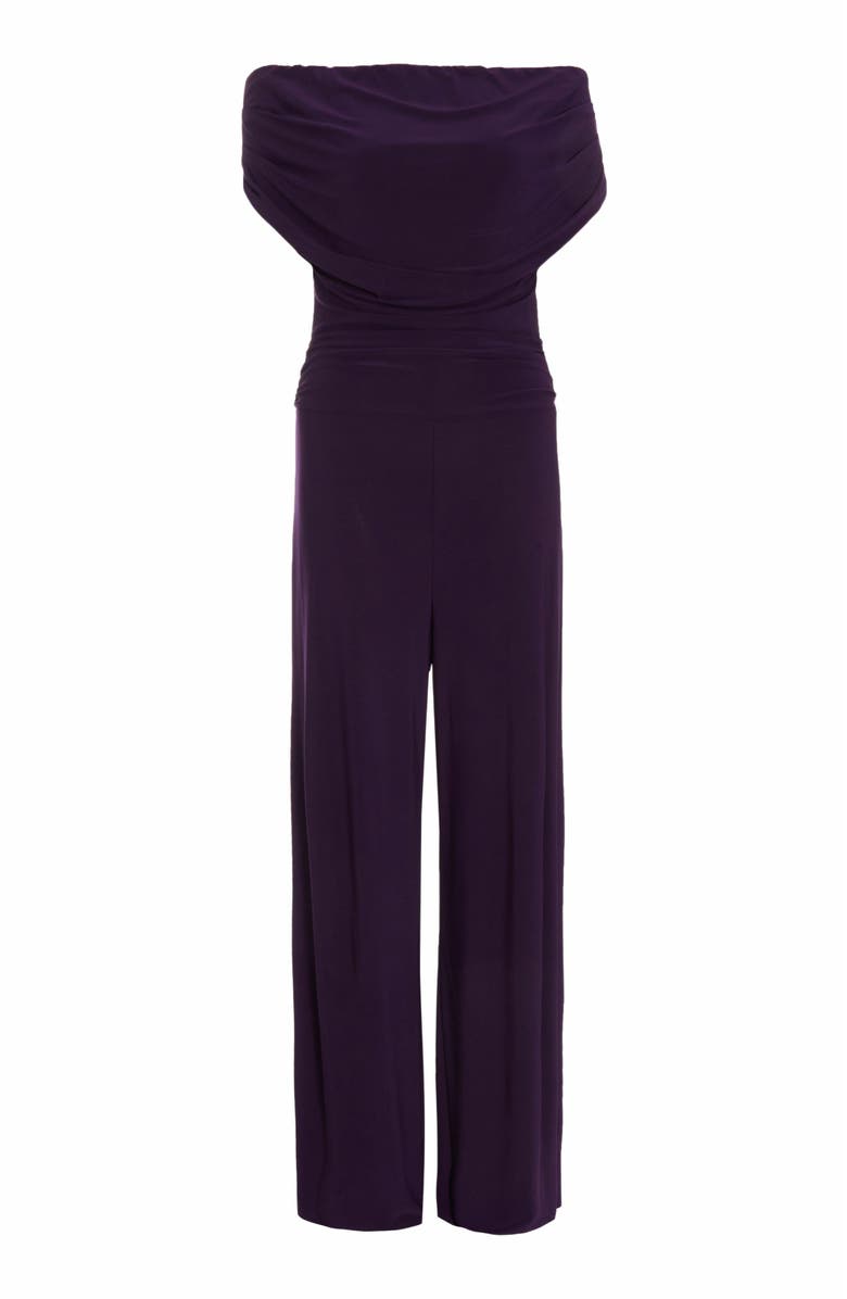 QUIZ ITY Bardot Palazzo Jumpsuit, Alternate, color, 