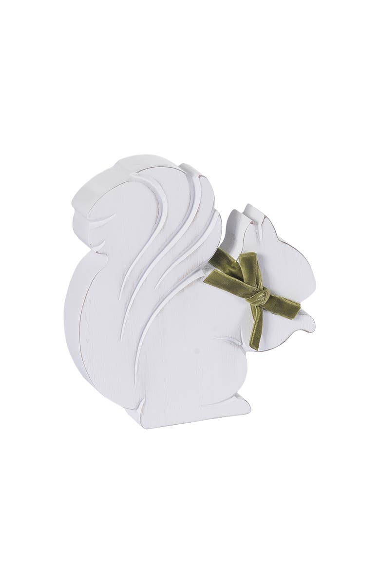 Transpac MDF Squirrel Decor Animal Figurine White Tabletop Accent, Alternate, color, White