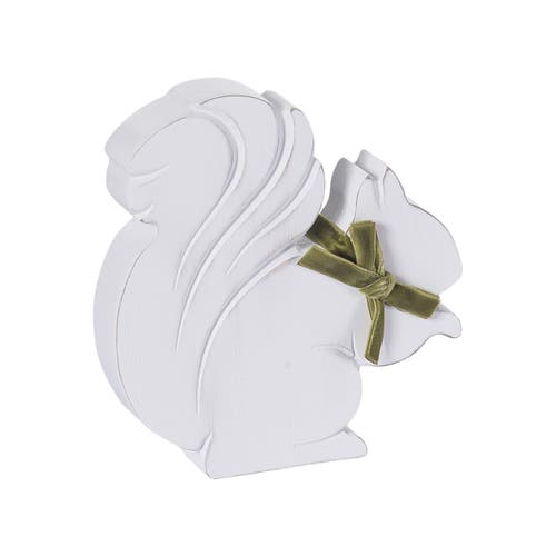 Transpac Mdf Squirrel Decor Animal Figurine White Tabletop Accent In White