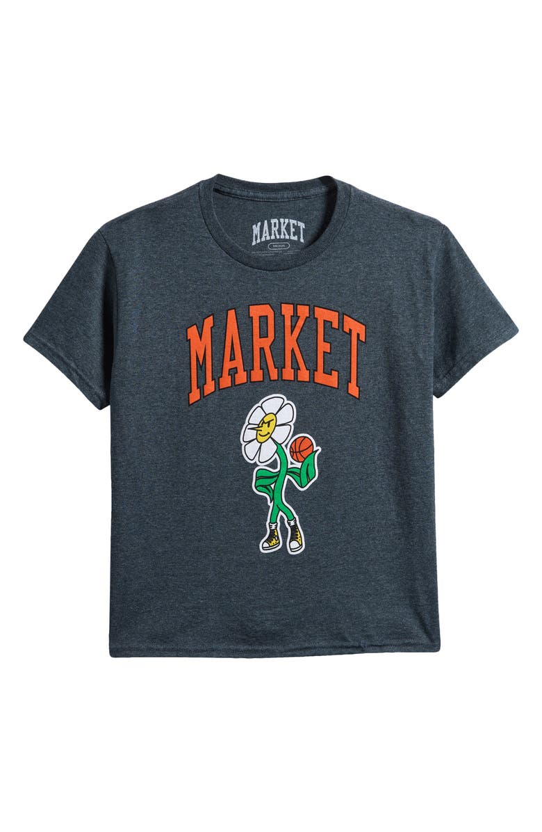 MARKET Kids' SMILEY<sup>®</sup> Daisy Division Cotton Graphic T-Shirt, Main, color, Washed-Black