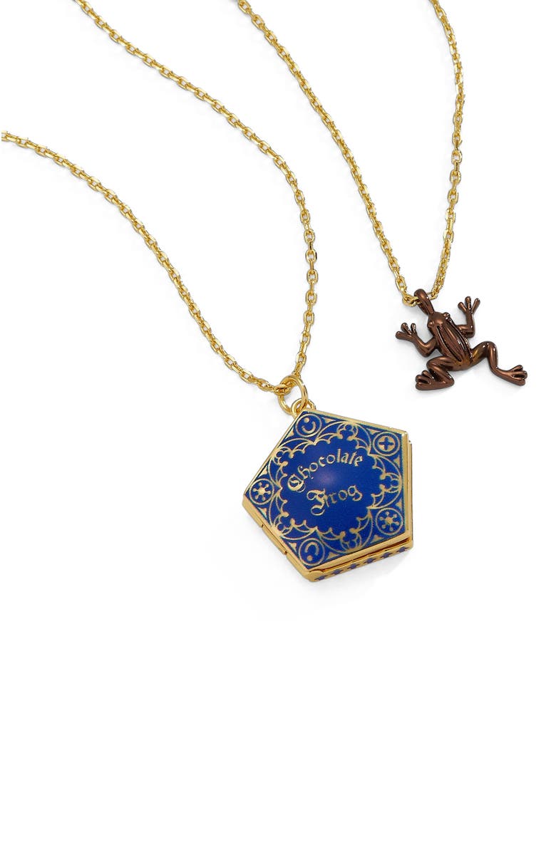 Alex and Ani Harry Potter Chocolate Frog Necklace Set, Alternate, color, Blue