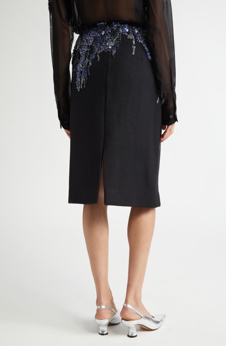 Dries Van Noten Sequin Embroidered Pencil Skirt, Alternate, color, Black