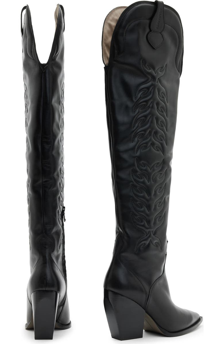 AllSaints Roxanne Knee High Western Boot, Alternate, color,