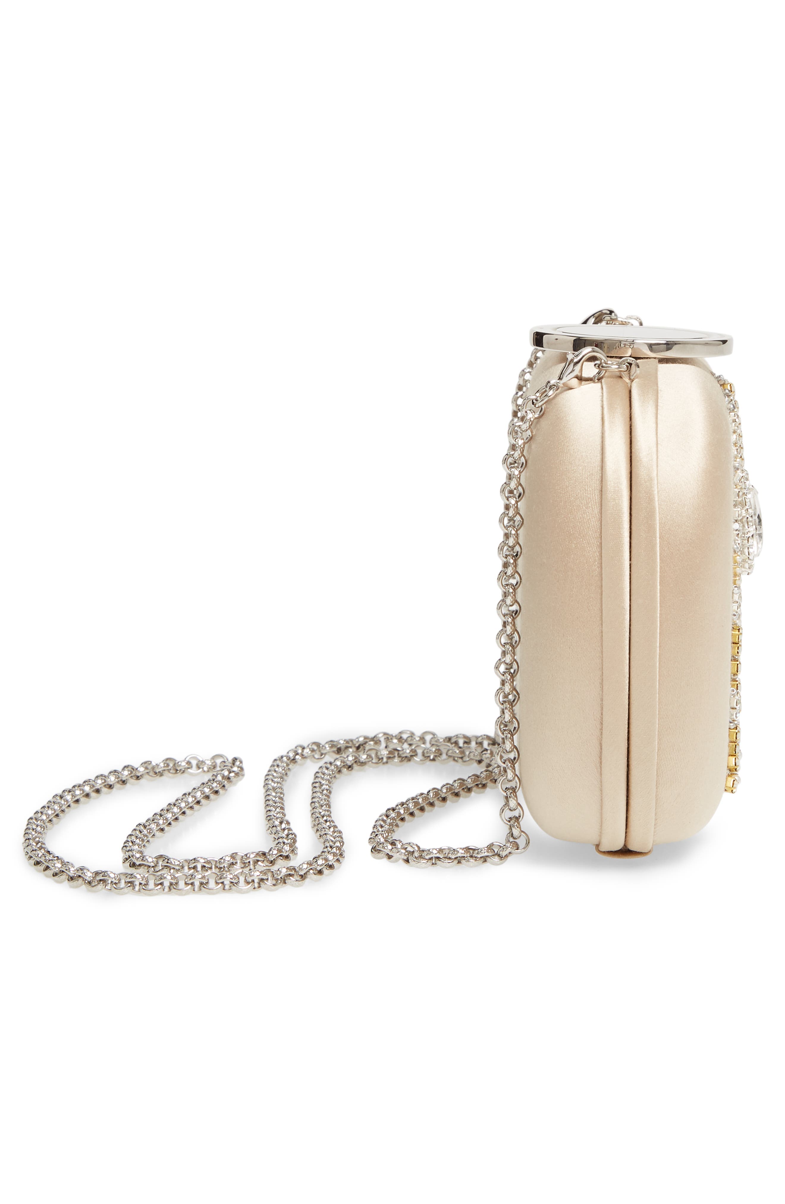 Giambattista Valli Crystal Embellished Satin Clutch, Alternate, color, 