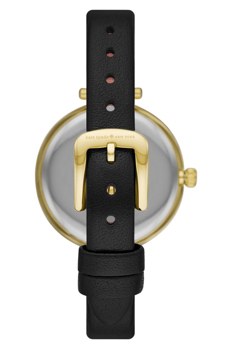 holland leather strap watch, 28mm, Alternate, color, GOLD