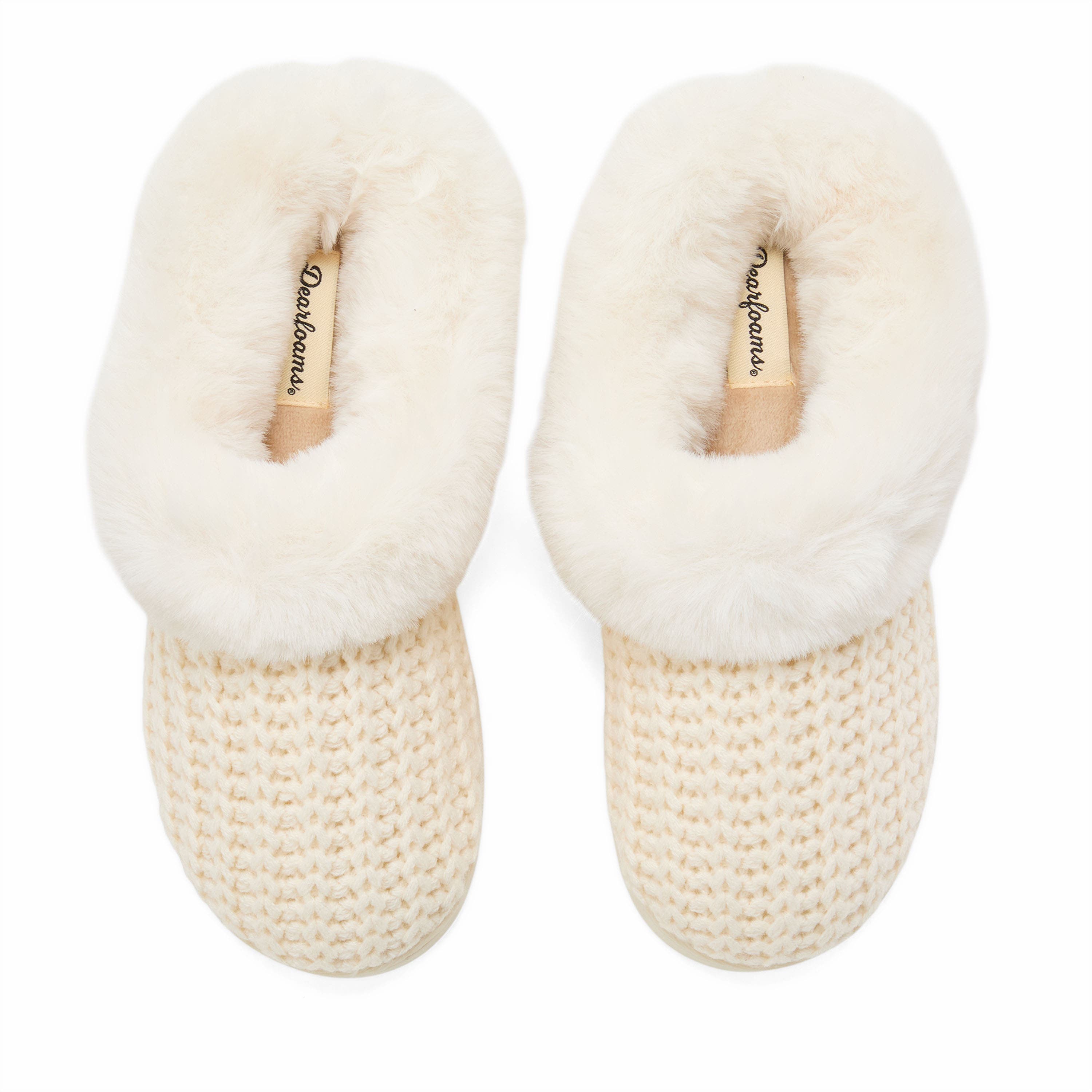 Hannah Festive Knit Clog Slippers, Alternate, color, CREAM