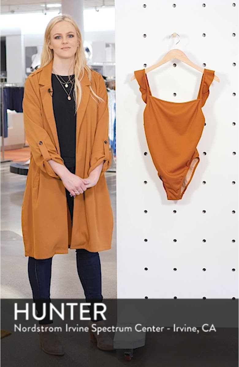 Second Wave Ribbed Ruffle-Strap One-Piece Swimsuit, sales video thumbnail