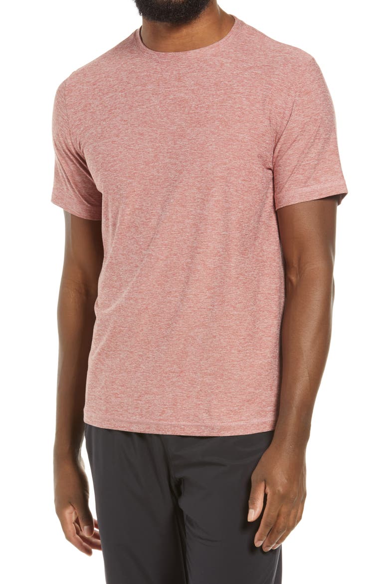 Strato Tech T-Shirt, Main, color, REDWOOD HEATHER