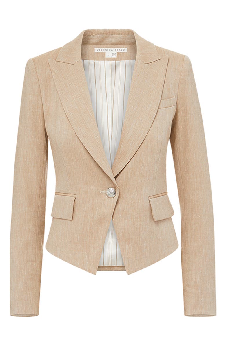 Veronica Beard Hosanna Dickey Blazer, Alternate, color, Khaki Melange
