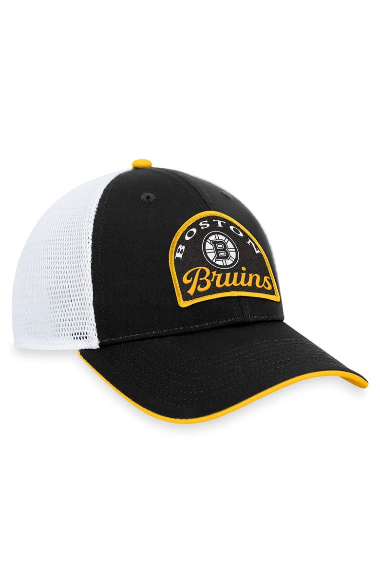 FANATICS Men's Fanatics Branded Black/White Boston Bruins Fundamental Adjustable Hat, Alternate, color, Black