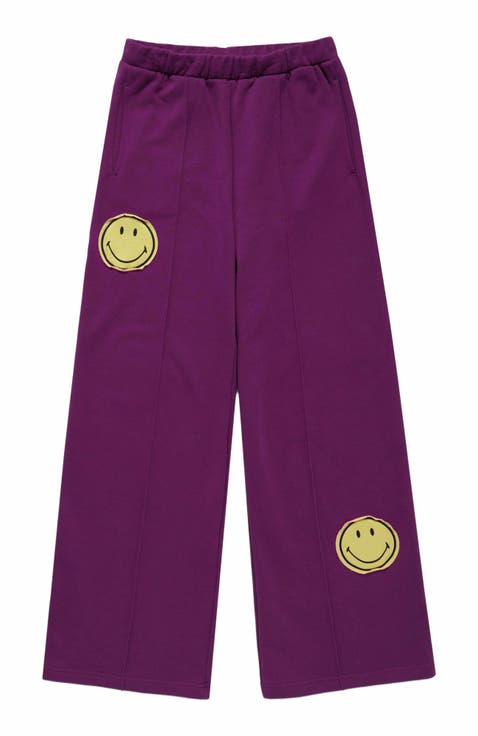 | Smiley Straight Leg Pants , Purple , X-Large , 5