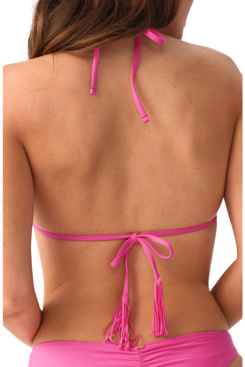 Lila Macramé Triangle Bikini Top, Alternate, color, PETUNIA