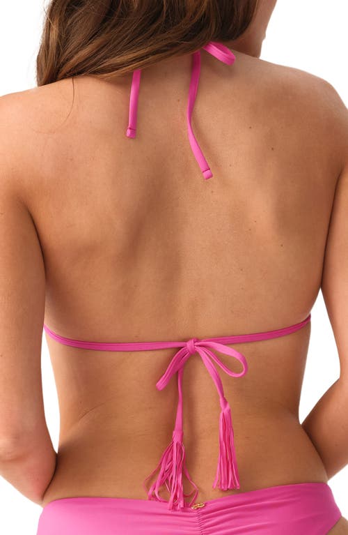 Pq Swim Lila Macramé Triangle Bikini Top In Pink