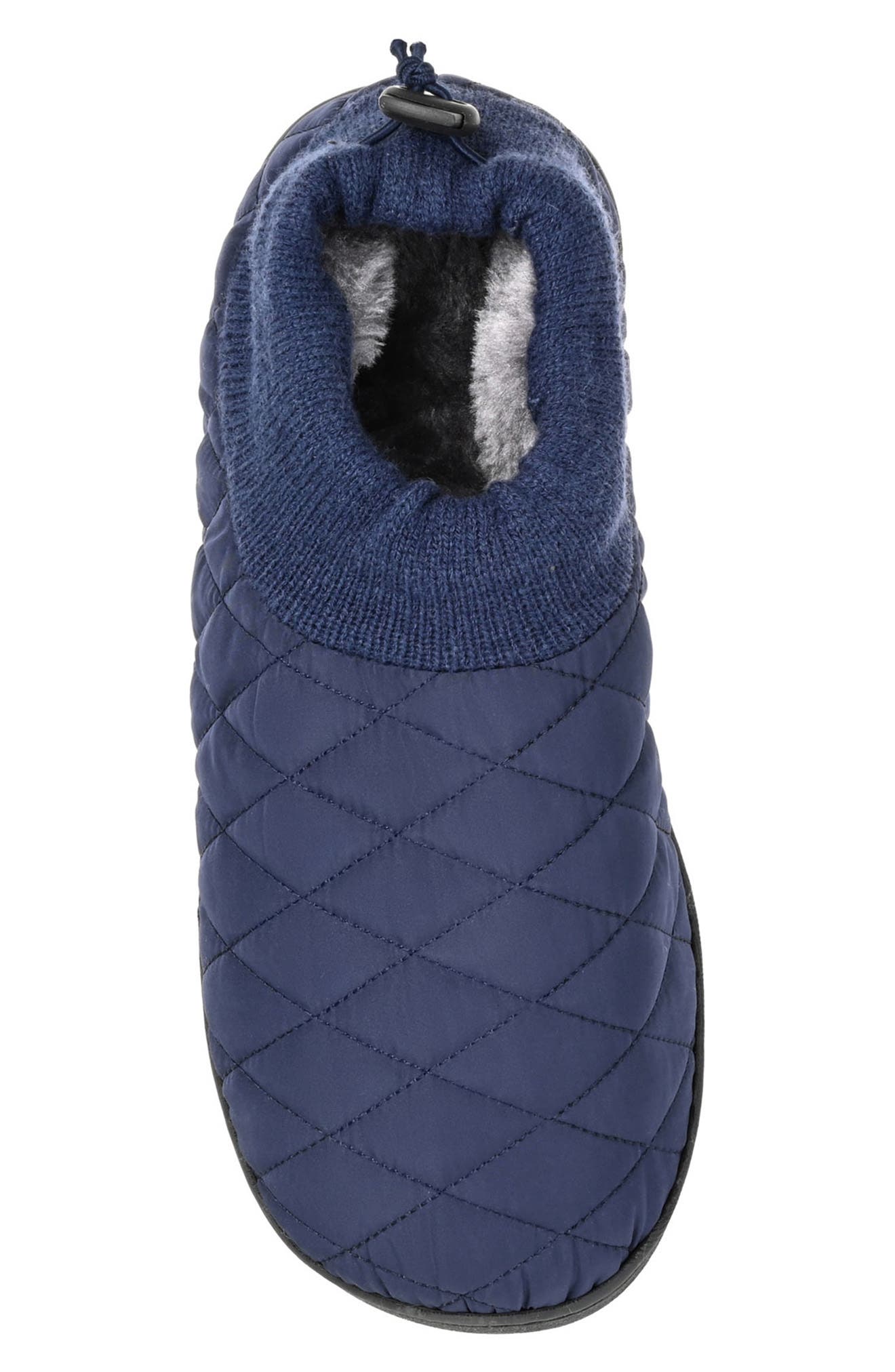 VANCE CO . Fargo Quilted Faux Fur Lined Slipper, Alternate, color, Blue