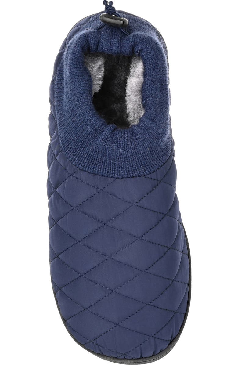 VANCE CO . Fargo Quilted Faux Fur Lined Slipper, Alternate, color, Blue