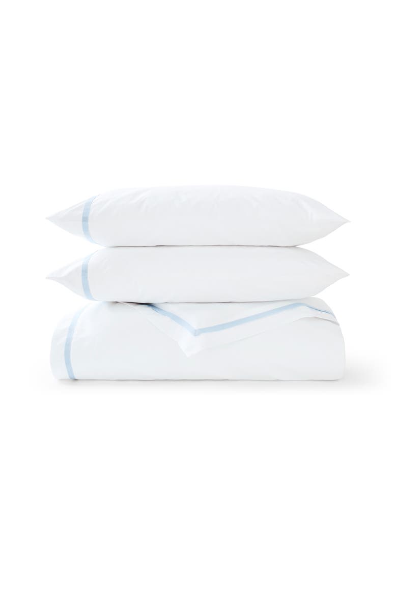 Beaumont Luxury Cotton Percale Duvet Cover Sets, Main, color, Pale Blue