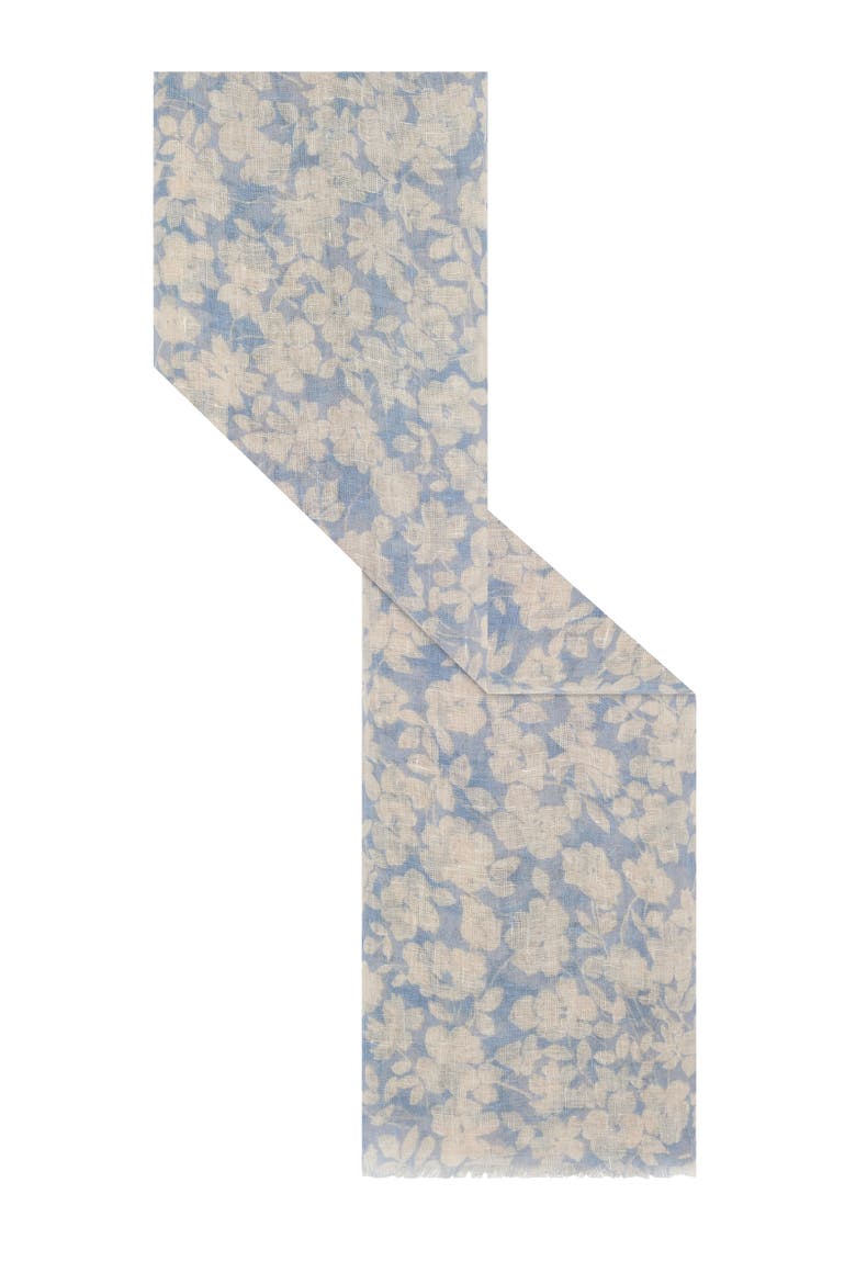 Dalia Floral Print Scarf, Alternate, color, Sky Blue