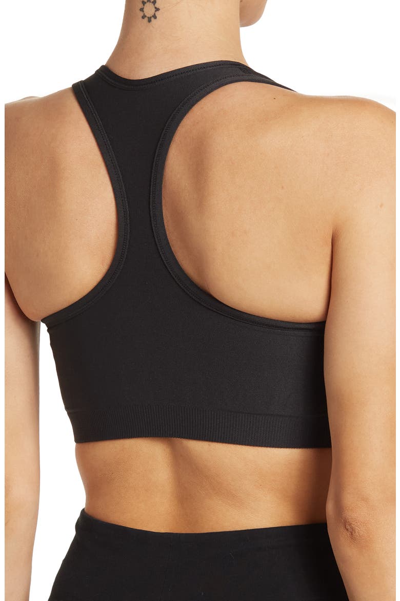 Swoosh Seamless Bra, Alternate, color, BLACK/ DK SMOKE GREY