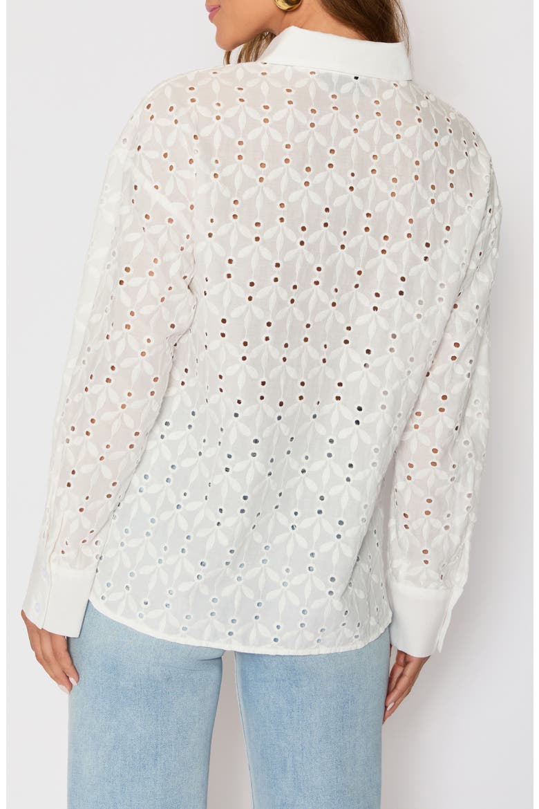 Garden Stroll Floral Eyelet Button-Up Shirt (Nordstrom Exclusive), Alternate, color, WHITE