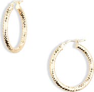 Bony Levy 14K Gold Diamond Cut Hoop Earrings