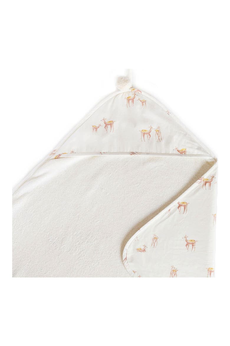 Follow Me Fawn Organic Cotton Hooded Towel, Alternate, color, PINK