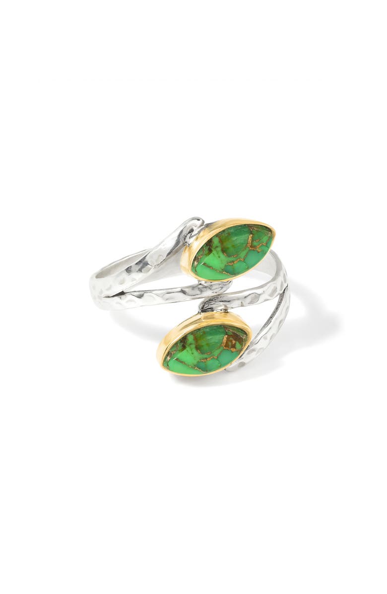 YS GEMS Stabilized Turquoise Cabochon Wrap Ring, Alternate, color, Green