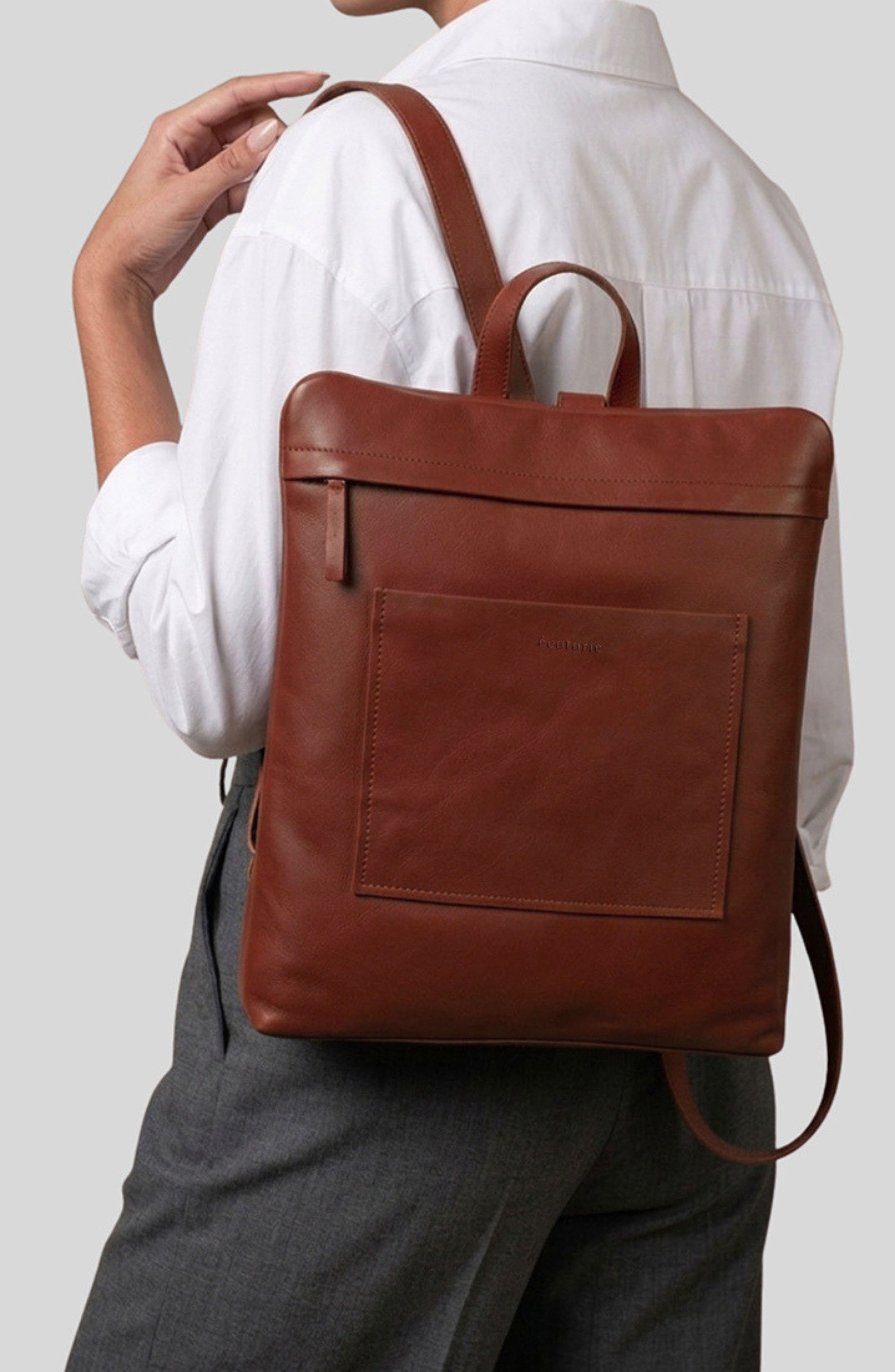 Willow Leather Backpack, Alternate, color, COGNAC
