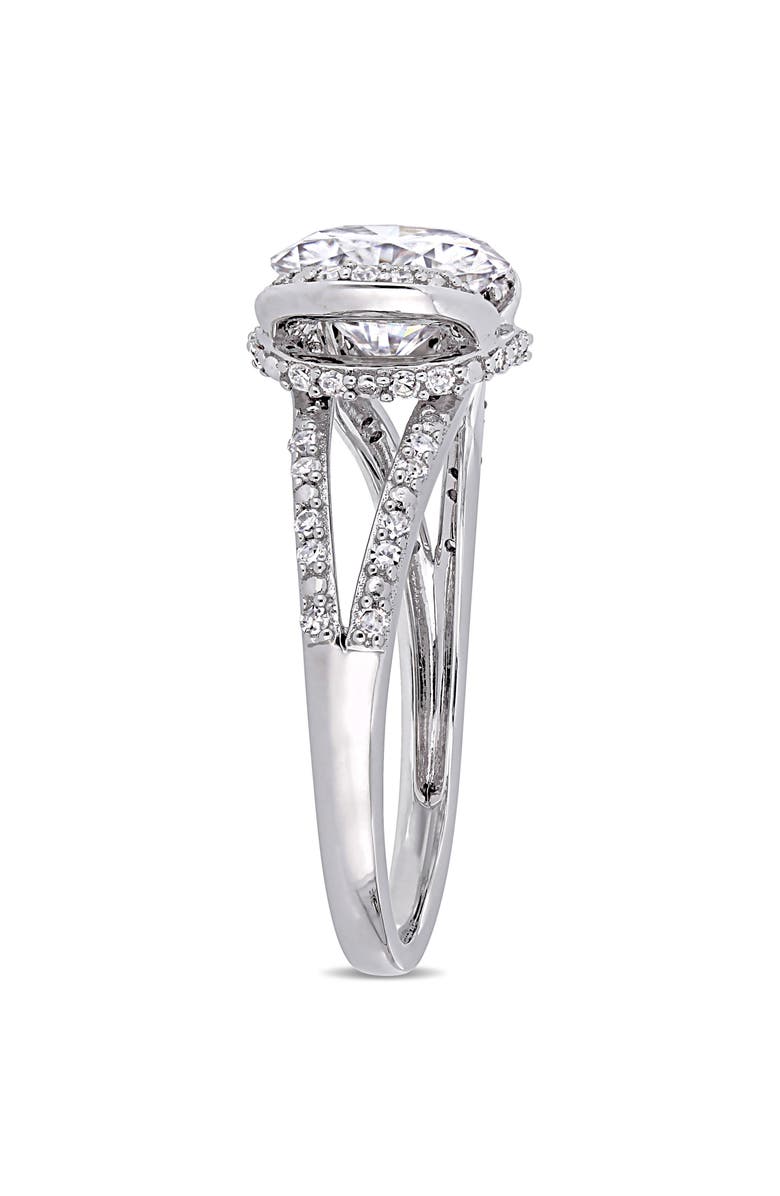 Julianna B. Moissanite & Diamond Split Shank Ring 14k, Alternate, color, 14K White Gold